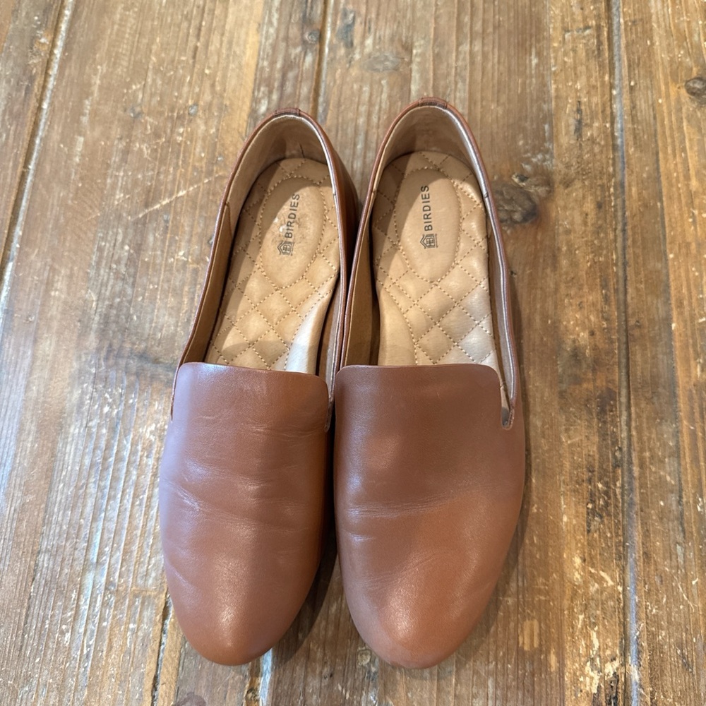 Birdies Brown Flats with Smooth Leather Finish